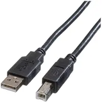 Roline USB 2.0 kabel, type A-B, zwart, 1,8 m