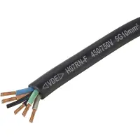 TRU COMPONENTS TC-11594964 Rubberkabel H07RN-F 5 x 10 mm² Zwart per meter