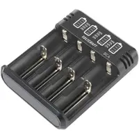 Voltcraft BC4 oplader voor ronde batterijen, geschikt voor Li-Ion, NiMH, Mignon (AA), Micro (AAA), Baby (C), Sub-C, 10440, 16340, CR-123A, 17335