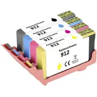 Renkforce printerpatronen, vervanging voor HP 912, 6ZC74AE, 3YL80AE, 3YL77AE, 3YL78AE, 3YL79AE. Compatibel combipack, zwart en cyaan