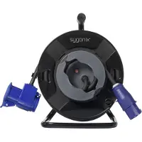 Sygonix SY-6684366 Kabelhaspel 25 m Zwart CEE-Cara-stekker