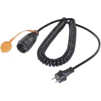 Sygonix SY-6746418 Stroom Verlengkabel Zwart, Oranje 5 m H07BQ-F 3G 1,5 mm² Spiraalkabel, Afsluitbaar, Weerbestendig