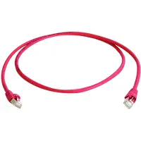 Telegärtner 100008496 RJ45 Netwerkkabel, patchkabel CAT 6A S/FTP 2.5 m Rood Vlambestendig, Met anti-kniktule 1 stuk(s)