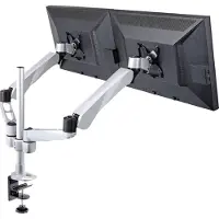 Speaka Professional SP-3947568 Flex Tafelbeugel voor monitor Aantal monteerbare displays: 2 Display(s) 25,4 cm (10) - 68,6 cm (27) Zwart, Zilver In hoogte