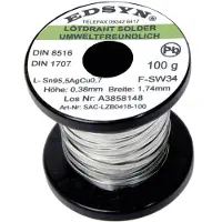 Edsyn SAC-LZB 0418 Soldeertin, loodvrij Spoel Sn95,5AgCu0,7 100 g 1.74 mm