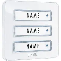 M-E KTA-3 W Belplaat Met naambord 3-voudig Wit 12 V/1 A