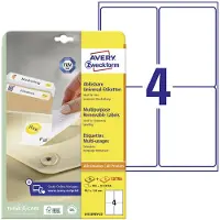 Avery-Zweckform Universele etiketten L4733REV-25 (N/A ),Wit, Rechthoek, Afgeronde hoeken, 120 stuk(s), Weer verwijderbaar