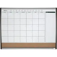 Nobo Quartet duobord whiteboard/kurk met maandplanner 58,5 x 43 cm