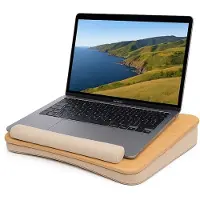 Luft Laptop kussen - Schoot tafel - Verstelbaar - Standaard voor Thuiswerken - Bedtafel - Laptray en Tabletstandaard - Bamboe