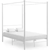 vidaXL Hemelbedframe metaal wit 140x200 cm