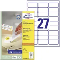 Avery Zweckform universele etiketten, 2700 etiketten, 63,5 x 29,6 mm