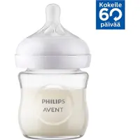 Philips AVENT Natural Response Fles Glas - 120ml – Flow 2 – BPS vrij- 1 fles - Newborn - SCY930/01