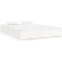 vidaXL Bedframe massief hout wit 140x200 cm