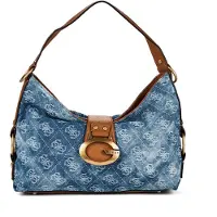 GUESS Dames Grote blauwe schoudertas Camden (OSFA), Casual, Katoen HWDB9308180