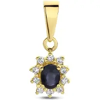 Marie-Celeste Marie Celeste hanger saffier en zirkonia halo - Goud
