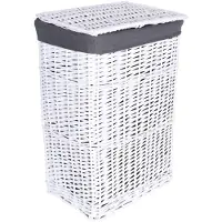 Gockowiak Witte grote rieten mand voor wassen, speelgoed - 72L, 60x40x30cm