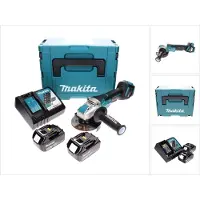 Makita DGA 519 RFJ accu haakse slijper 18 V 125 mm Brushless X-Lock + 2x accu 3.0 Ah + lader + Makpac