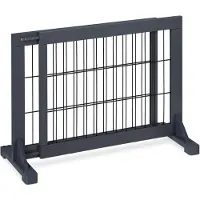 Relaxdays veiligheidshekje zonder boren - uitschuifbaar - trap en deur - 56 x 70-115 cm - kinderen - honden - grijs