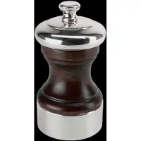 Peugeot moulin à sel 10cm 19587 palace métal argenté et bois patiné
