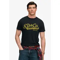 Superdry Shirt 'Vintage' mosterd / zwart