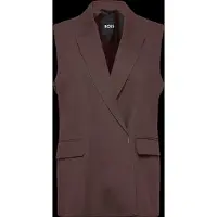 BOSS Relaxed-fit gilet van een linnenmix