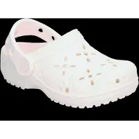 Crocs Uni Kinder Classic Bloemmotief Open Klomp, Kleur: Chalk, Maat: 22/23 EU