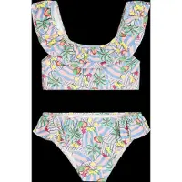 Tumble 'n dry bikini met ruches en all over print lichtroze Meisjes Polyester - maat 110