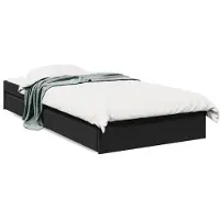 vidaXL Bedframe met lades bewerkt hout zwart 90x190 cm