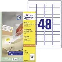 Avery-Zweckform universele etiketten, 4800 etiketten, 45,7 x 21,2 mm