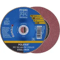 PFERD TOOLS 67746185 PFC 180 A 60 PSF STEELOX Lamellenschijf Diameter 180 mm Boordiameter 22.23 mm Korrelgrootte (num) 60 RVS, Staal 10 stuk(s)