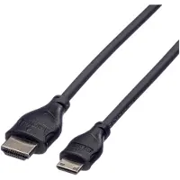 Roline Monitorkabel HDMI High Speed met Ethernet, HDMI Male - Mini HDMI Male, 0,8 m