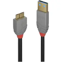 Lindy 36767 USB 3.0 Kabel, Type A/Micro-B, Anthra Line, Mannelijk/Mannelijk, 2 meter