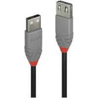 Lindy 36705 USB 2.0 verlengkabel, type A/A, Anthra Line, mannelijk/vrouwelijk, 5 meter