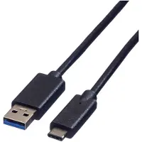 Roline USB 3.2 Gen 1 kabel, A-C, M/M, zwart, 1 m