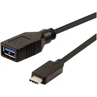 Roline USB 3.2 Gen 1 Type C kabel, C-A, M/F, OTG, zwart, zwart, 0,15 m