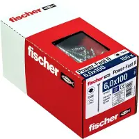 Fischer 670457 Spaanplaatschroef Power-Fast II - TX30 - 6.0 X 100mm - Verzonken Kop - Deeldraad - Verzinkt (100st)