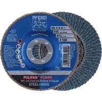 PFERD TOOLS 67789116 PFC 115 Z 120 SG POWER STEELOX Lamellenschijf Diameter 115 mm Boordiameter 22.23 mm Korrelgrootte (num) 120 RVS, Staal 10 stuk(s)