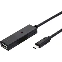 Value USB 2.0 Verleng kabel met actieve Repeater, A - C, zwart, 20 m