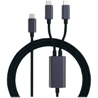 Roline USB type C split oplaadkabel, USB-C - 2x USB-C, M/M, max. 100W, zwart, 1,85 m