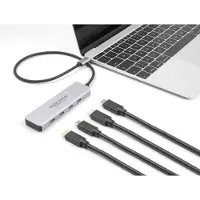 DeLOCK 64231 64231 USB-hub 4 poorten USB-C USB 3.2 Gen2 10 GBit/s Met USB-C stekker Grijs