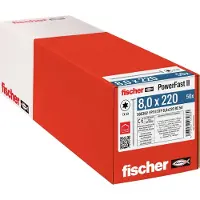 Fischer 566362 PowerFast II Verzonken houtschroef 8 mm 220 mm Interne vertanding Staal Galvanisch verzinkt 50 stuk(s)