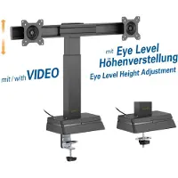 My Wall bureaubeugel | 2 monitoren tot 27 inch | Eye Tracker hoogteverstelling | zwart