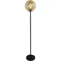 Olucia - Design vloerlamp amber, Dolf, met schakelaar - Vorm: Rond