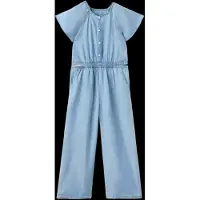 Mango jumpsuit blauw Meisjes Lyocell Ronde hals Effen - maat 134