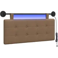 vidaXL Hangend hoofdbord Met LED-verlichting Cappuccino Kunstleer