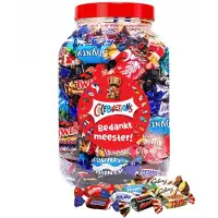 Celebrations Mars chocolademix "Bedankt meester!" - cadeau voor meester - Mars, Snickers, Twix, Bounty, Maltesers, Galaxy & MilkyWay - 1200g