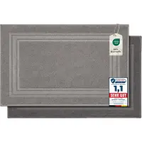 Komfortec Badmat - 2 stuks - Handdoek Dikte - Hotelkwaliteit - Zachte en Absorberende Douchemat - 50x70 cm - 100% Katoen – Antracietgrijs&Grijs