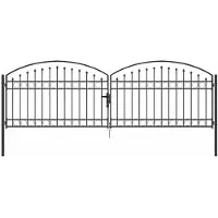 vidaXL Hekpoort ASSEN 401 x 175,5 cm Staal Grijs Vergrendelbaar