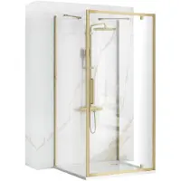 REA Douchecabine Rapid Swing Brush Gold 90x90