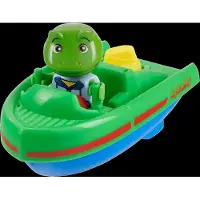Aquaplay - waterbaanaccessoire - sportboot met kikker - badspeelgoed - groen